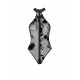 Боди Noir Handmade F314 Ego, XL, black, сетка, халтер, высокие вырезы, молния по всей длине