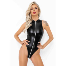 Боди с мокрым эффектом Noir Handmade F294 Powerwetlook bodysuit with front zipper, S