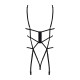 Боди со стрепом с доступом Obsessive Badossa crotchless teddy черный S/M