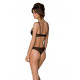 Эротическое боди Passion MARINA BODY, L/XL, black, с открытыми чашками