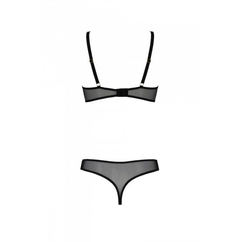 Эротическое боди Passion MARINA BODY, L/XL, black, с открытыми чашками