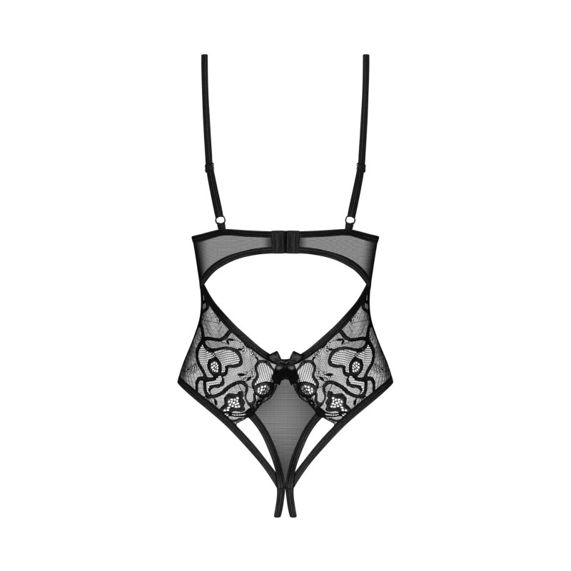 Тедди с доступом Obsessive Blomentis crotchless teddy, XS/S, прозрачное, открытая спина, низ-стринги