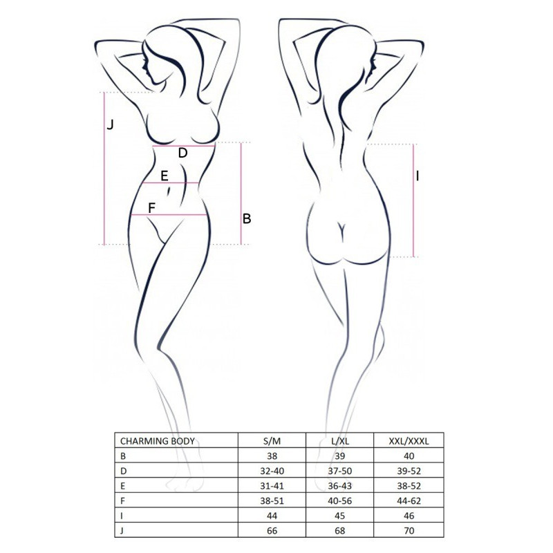 Сексуальное Боди Passion Erotic Line CHARMING BODY S/M Черное