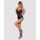 Сетчатое боди на косточках Obsessive Amanta teddy черное S/M