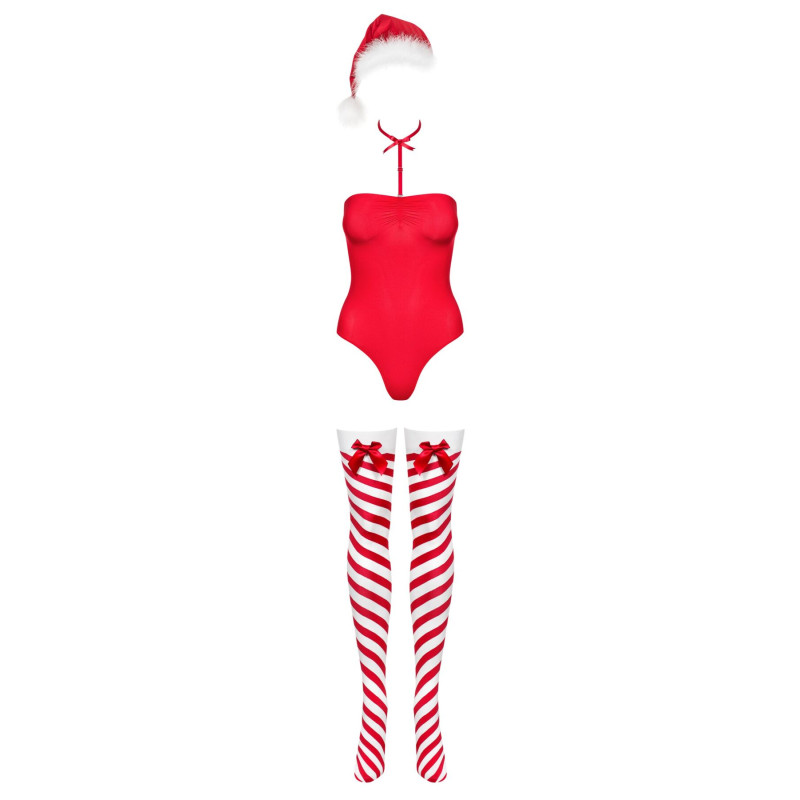Боди Obsessive Kissmas teddy red L/XL