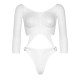 Эротическое боди Leg Avenue Top bodysuit with thong back White