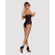 Сітчасте боді на кісточках Obsessive Amanta teddy чорне L/XL