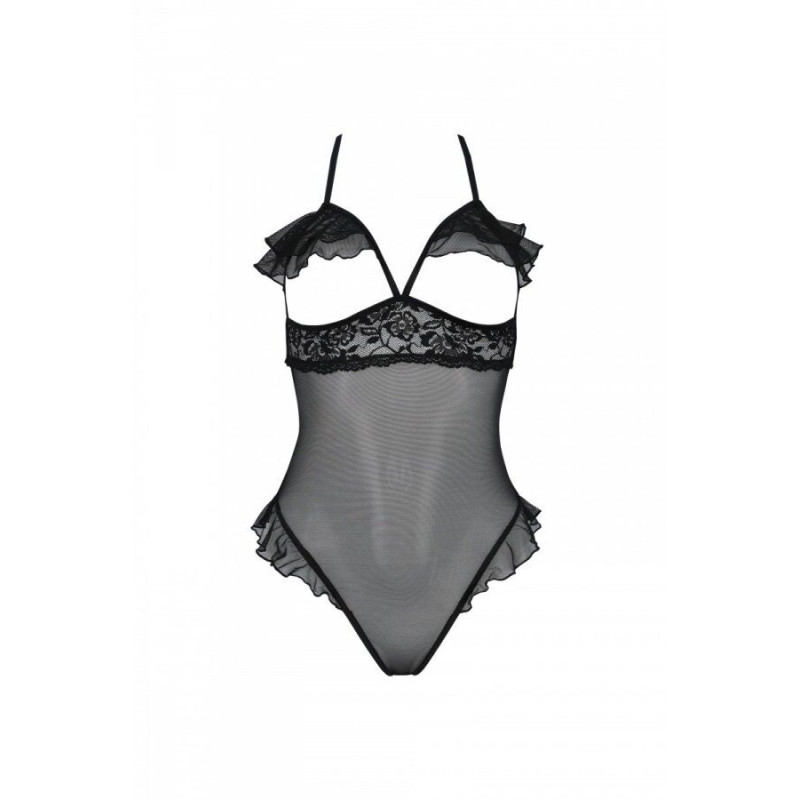 Эротическое боди Passion DOLLY BODY, L/XL, black, с открытыми чашками