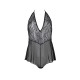 Боді Passion LEAFA BODY black, XXL/XXXL на зав'язках, м'яка чашка, низ у вигляді шортиків