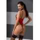 Боді із високим вирізом стегна Passion AKITA BODY Червоний S/M