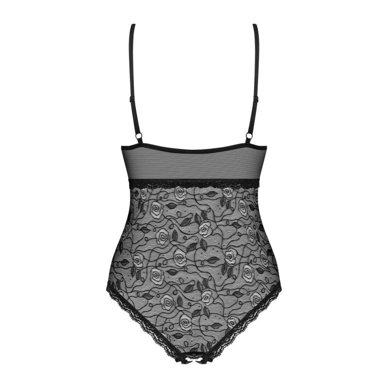 Кружевное боди с доступом 818-TED-1 teddy черное S/M