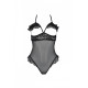 Эротическое боди Passion DOLLY BODY, S/M, black, с открытыми чашками