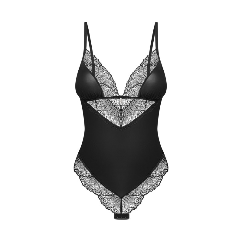 Тедди Obsessive Lobellis teddy, M/L, черное, лиф с мягкой чашкой, открытая спина, низ-стринги