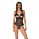 Эротическое боди Passion DOLLY BODY, S/M, black, с открытыми чашками