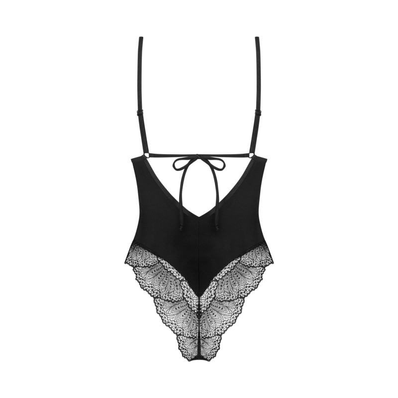 Тедди Obsessive Lobellis teddy, M/L, черное, лиф с мягкой чашкой, открытая спина, низ-стринги