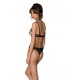 Эротическое боди Passion MARINA BODY, S/M, beige, с открытыми чашками