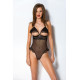 Эротическое боди Passion DOLLY BODY, S/M, black, с открытыми чашками