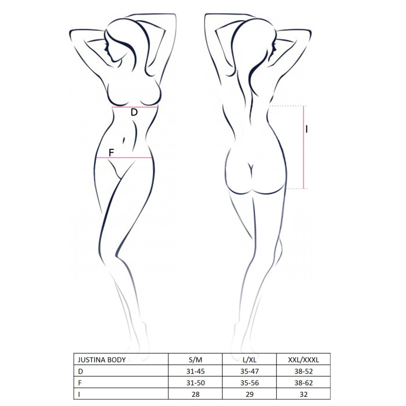 Боди Passion JUSTINA BODY S/M Черное