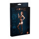 Комплект: боді та панчохи Moonlight Model 15 Black XS-L, з квітковим вертикальним малюнком