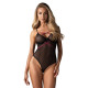 Боди Obsessive Novenes teddy, M/L, прозрачное, чашки на косточках, декор в виде лент