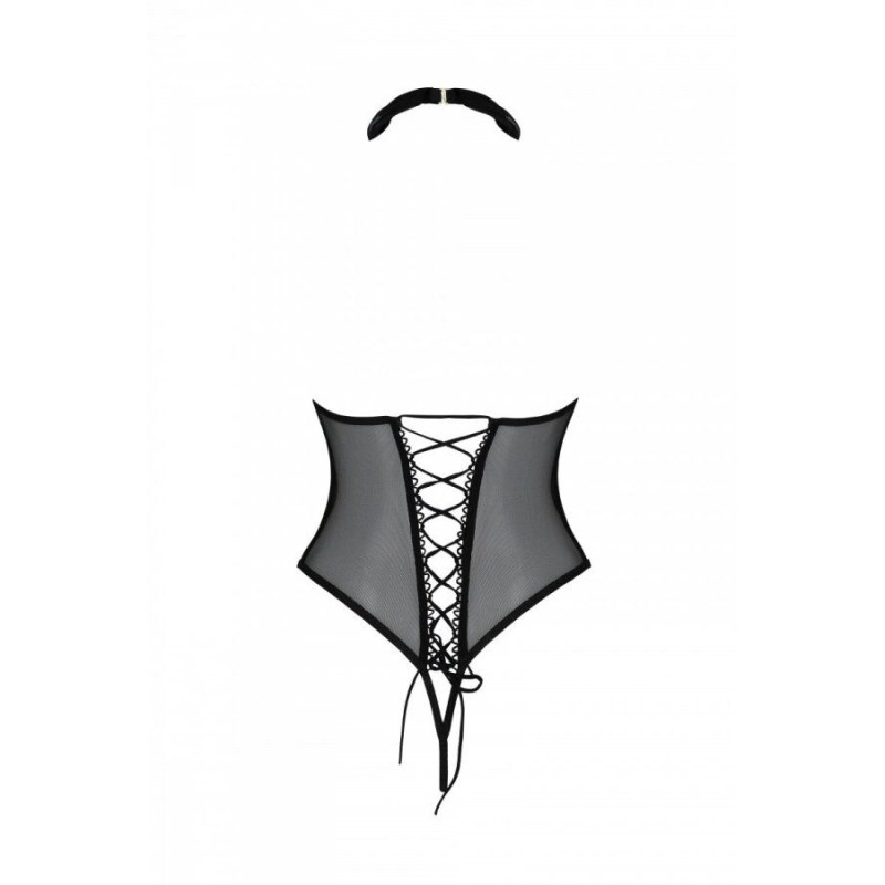 Эротическое боди Passion TRISHA BODY, S/M, black, с открытыми чашками