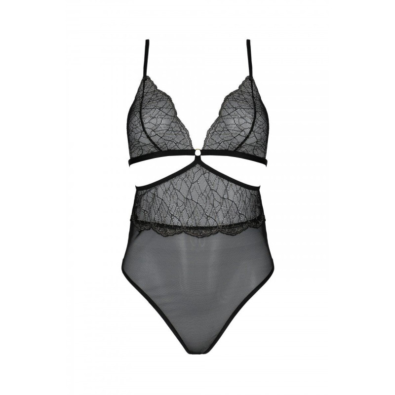 Боди Passion AMBERLY BODY black, L/XL, открытая спина, низ стринги
