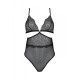 Боди Passion AMBERLY BODY black, L/XL, открытая спина, низ стринги