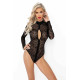 Боди под леопард Noir Handmade F287 Leopard flock bodysuit with long sleeves, 3XL, длинный рукав