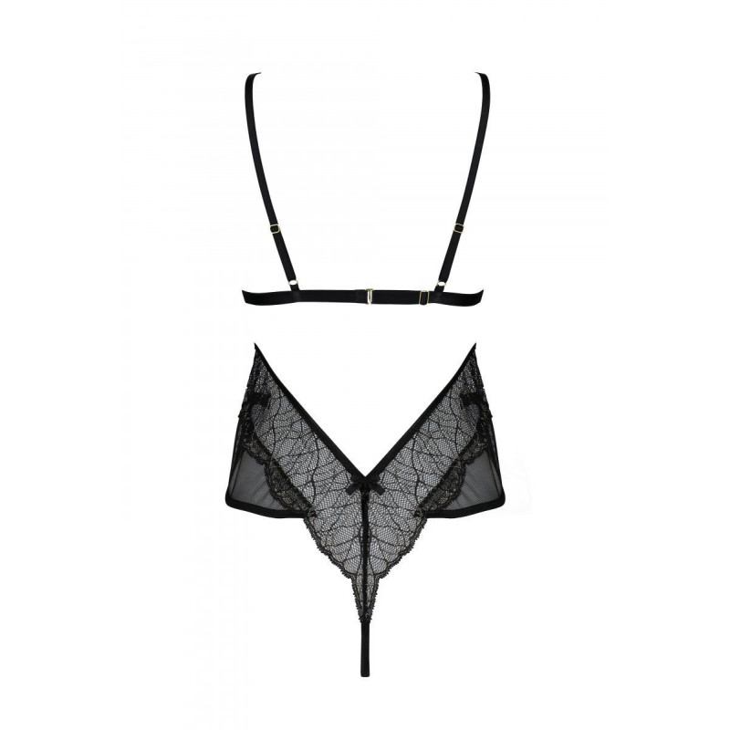 Боди Passion AMBERLY BODY black, L/XL, открытая спина, низ стринги