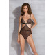 Боди Passion AMBERLY BODY black, L/XL, открытая спина, низ стринги