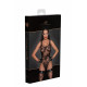 Боді Noir Handmade F242 Tulle body with patterned flock embroidery, XL