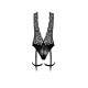 Боди Noir Handmade F297 Libido, XXL, черное, кружево, низ под латекс, открытый доступ, гартеры