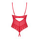 Боди с доступом Obsessive Ingridia crotchless teddy XL/2XL, красное, открытая грудь