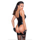 Боди с мокрым эффектом Noir Handmade F244 Powerwetlook body with high cut bottom hem, S
