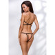 Портупея-боди со стрепом Passion Exclusive IVENA black S/M