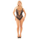 Боди Leg Avenue Rhinestone Net and Lace Bodysuit One Size, Black