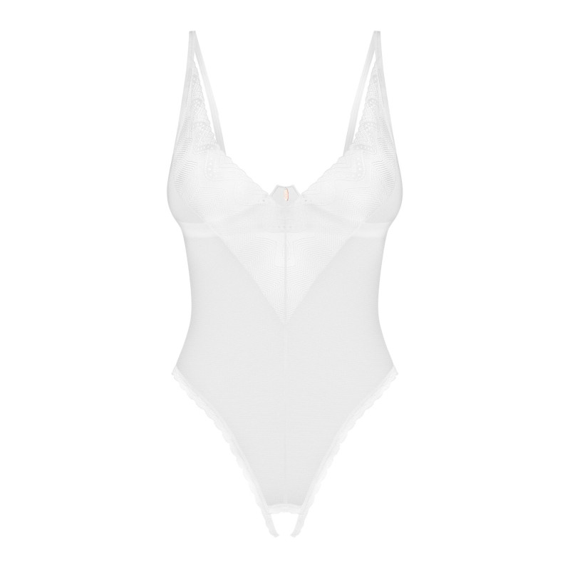 Боди з доступом Obsessive Alissium crotchless teddy, XL/2XL лиф с мягкой чашкой, высокие трусики