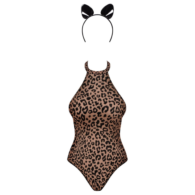 Эротический костюм леопарда Obsessive Leocatia teddy леопардовый S/M