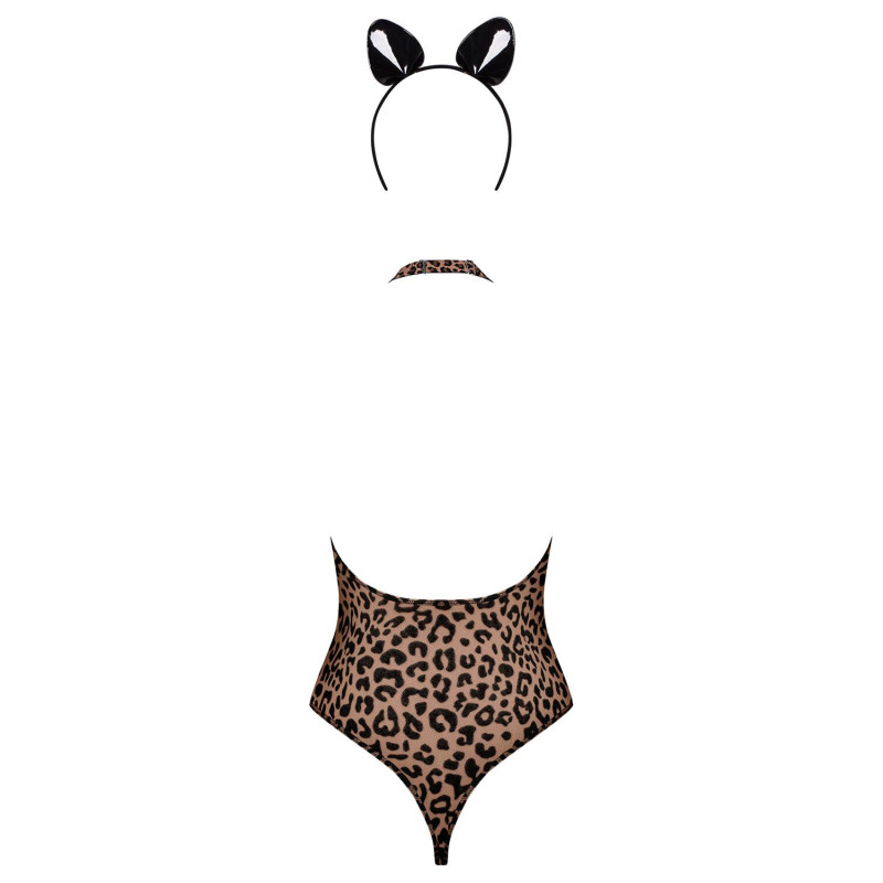 Эротический костюм леопарда Obsessive Leocatia teddy леопардовый S/M