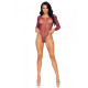 Сетчатое боди со стразами Leg Avenue Crystalized fishnet bodysuit Burgundy One Size