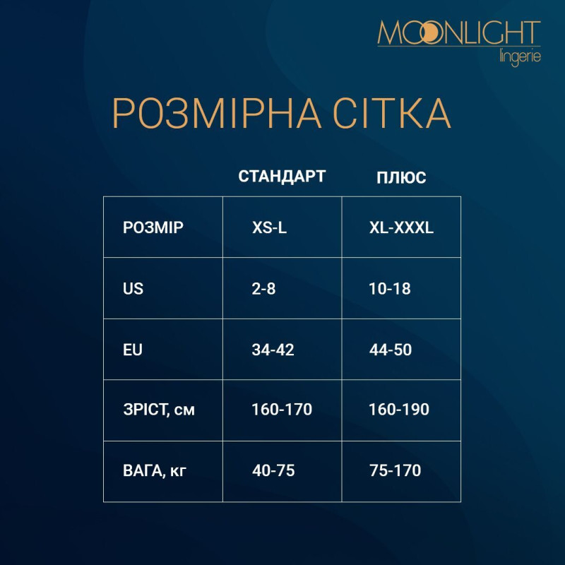 Прозорий бодістокінг Moonlight Model 03 Black XS-L, з доступом