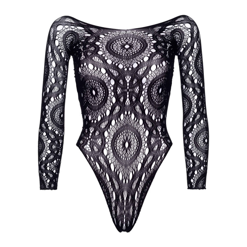 Эротическое боди-бодистокинг Leg Avenue Snap crotch thong back teddy Black M/L