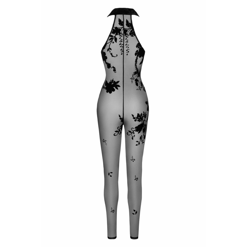 Бодістокінг Noir Handmade F315 Ego, M, black, прозорий, верх халтер, блискавка на все тіло