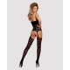 Бодистокинг Obsessive Bodystocking G310 топ, чулки, подвязки, круглые вырезы black S/M/L