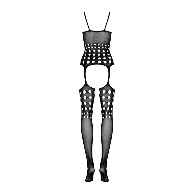 Бодистокинг Obsessive Bodystocking G310 топ, чулки, подвязки, круглые вырезы black S/M/L