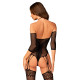 Нейлоновый бодистокинг с имитацией чулок Obsessive Bodystocking G333 черный S/M/L