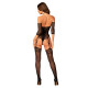 Нейлоновый бодистокинг с имитацией чулок Obsessive Bodystocking G333 черный S/M/L