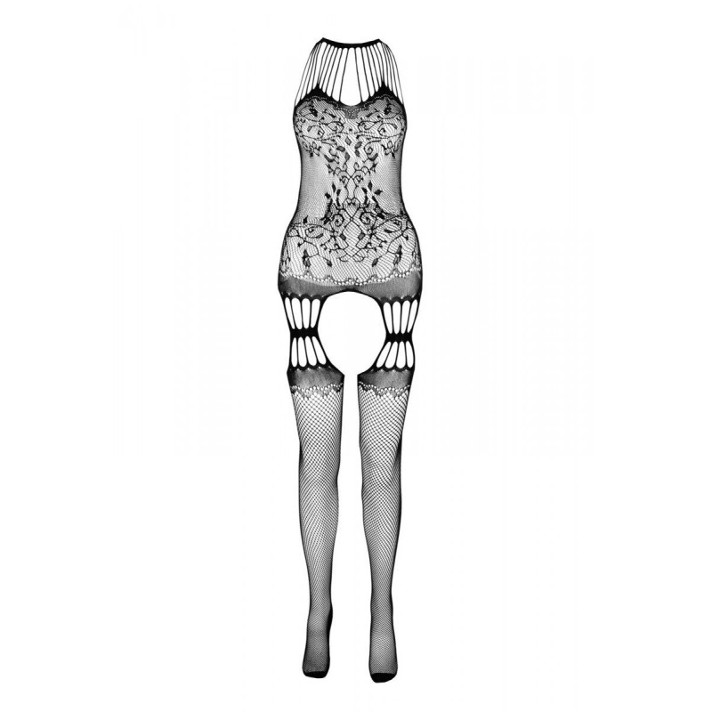 Бодистокинг с множеством бретелей Passion BS095 One Size, red, имитация пояса и чулок, с доступом