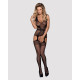 Бодістокінг Obsessive Bodystocking F217 елегантний силуетний малюнок, імітація панчіх black XL/XXL