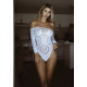 Эротическое боди-бодистокинг Leg Avenue Snap crotch thong back teddy White M/L